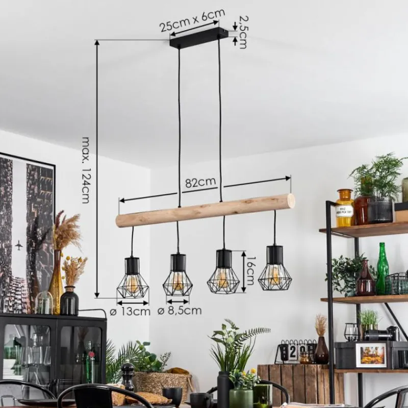 Luminaires Scandinaves-hofstein Suspension Bardhaman Écru, Noir, 4 lumières