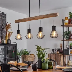 Luminaires Scandinaves-hofstein Suspension Bardhaman Écru, Noir, 4 lumières