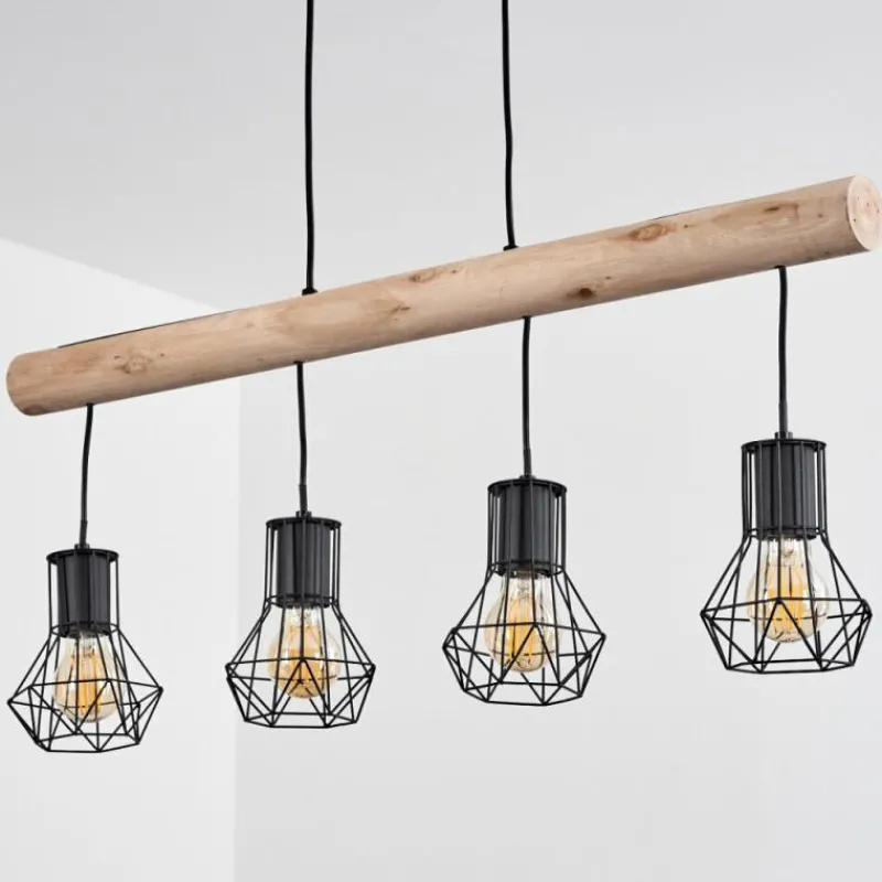 Luminaires Scandinaves-hofstein Suspension Bardhaman Écru, Noir, 4 lumières