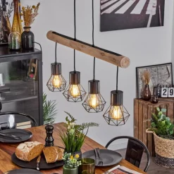 Luminaires Scandinaves-hofstein Suspension Bardhaman Écru, Noir, 4 lumières