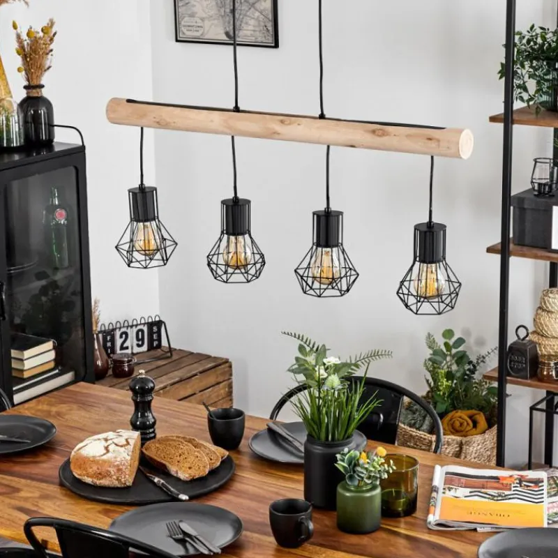 Luminaires Scandinaves-hofstein Suspension Bardhaman Écru, Noir, 4 lumières