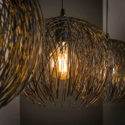 Lampes Industrielles-hofstein Suspension Beach Brun, Noir, 3 lumières