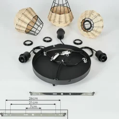 Luminaires Scandinaves-hofstein Suspension Benagil Bois clair, Noir, 3 lumières