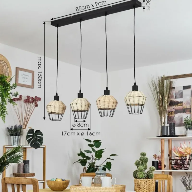 Luminaires Scandinaves-hofstein Suspension Benagil Noir, 4 lumières