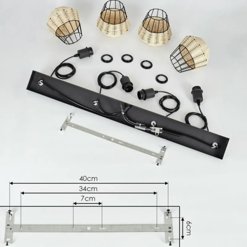 Luminaires Scandinaves-hofstein Suspension Benagil Noir, 4 lumières