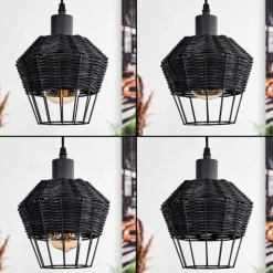 Luminaires Scandinaves-hofstein Suspension Benagil Noir, 3 lumières