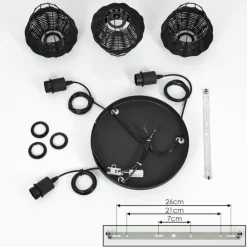 Luminaires Scandinaves-hofstein Suspension Benagil Noir, 3 lumières