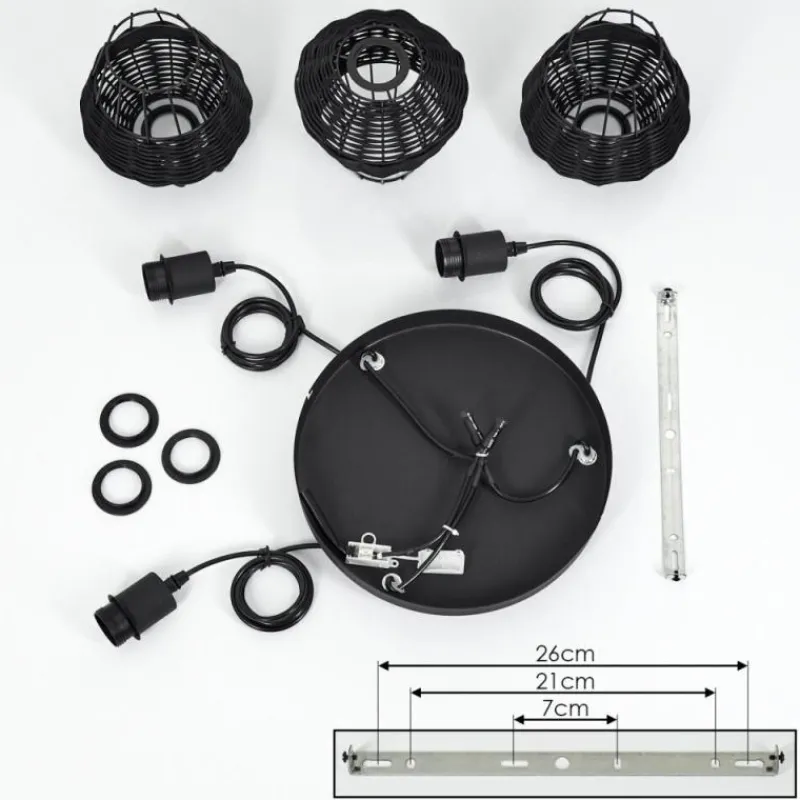 Luminaires Scandinaves-hofstein Suspension Benagil Noir, 3 lumières