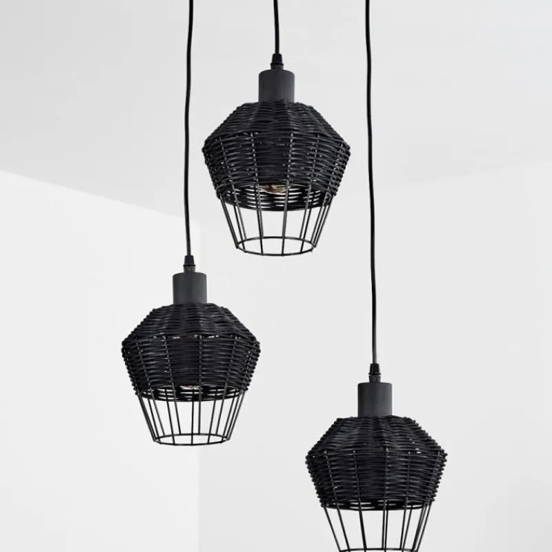 Luminaires Scandinaves-hofstein Suspension Benagil Noir, 3 lumières