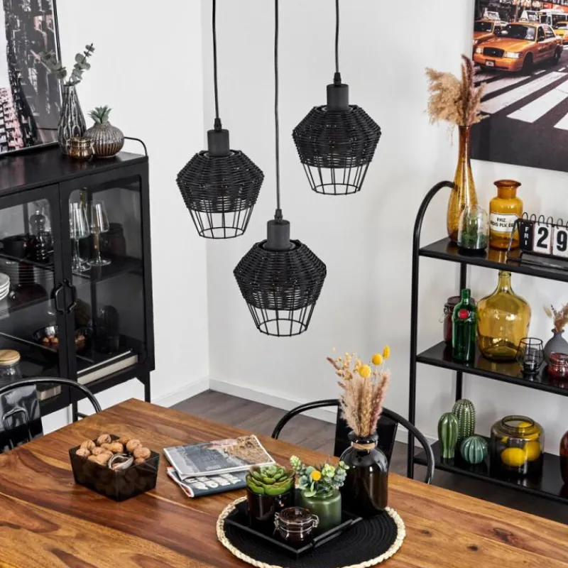 Luminaires Scandinaves-hofstein Suspension Benagil Noir, 3 lumières