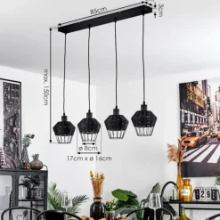 Luminaires Scandinaves-hofstein Suspension Benagil Noir, 4 lumières