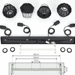 Luminaires Scandinaves-hofstein Suspension Benagil Noir, 4 lumières