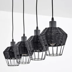 Luminaires Scandinaves-hofstein Suspension Benagil Noir, 4 lumières
