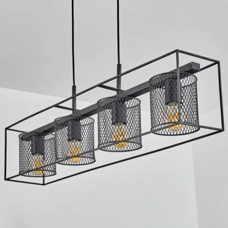 Lampes Industrielles-hofstein Suspension Bettaix Noir, 4 lumières