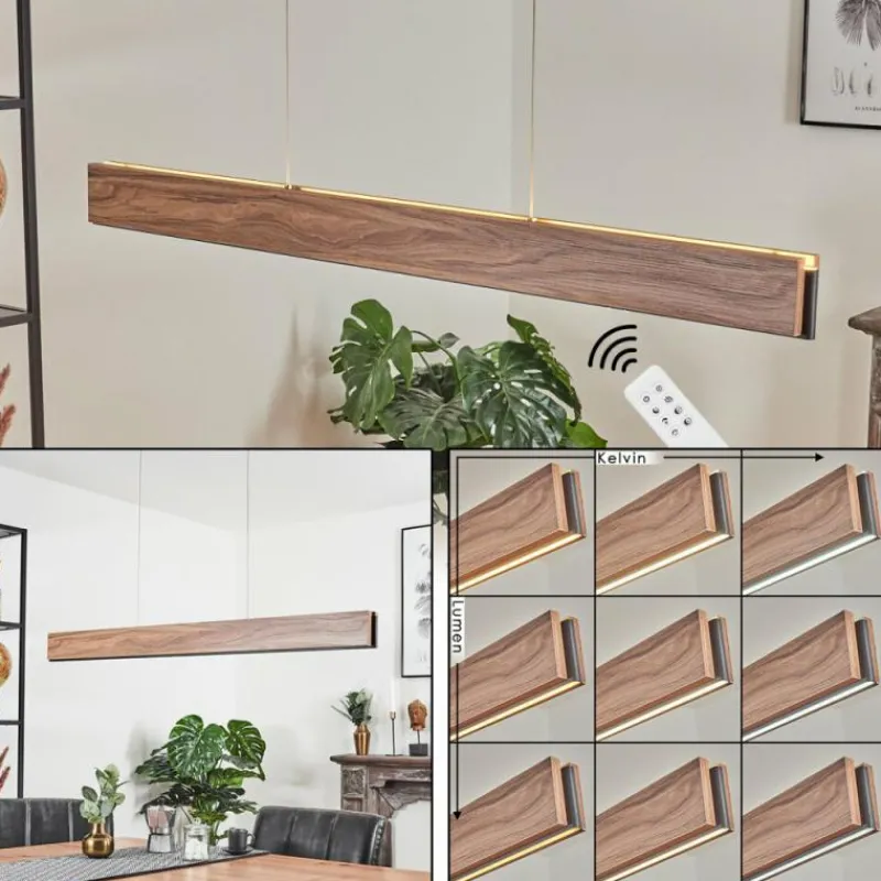 Luminaires Scandinaves-hofstein Suspension Blandford LED Noir, 1 lumière, Télécommandes, Changeur de couleurs