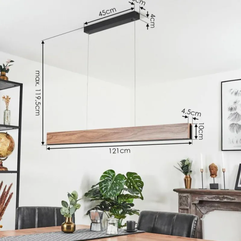 Luminaires Scandinaves-hofstein Suspension Blandford LED Noir, 1 lumière, Télécommandes, Changeur de couleurs