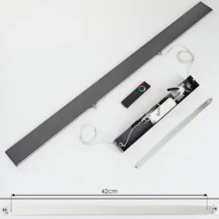 hofstein Suspension Brun LED Anthracite, 2 lumières, Télécommandes