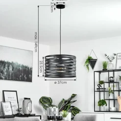 Lampes Vintages & Rétros-hofstein Suspension Bust Noir, 1 lumière
