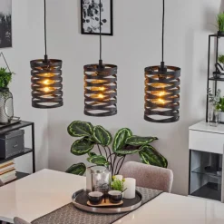 Lampes Industrielles-hofstein Suspension Bust Noir, 3 lumières