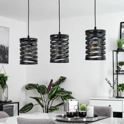 Lampes Industrielles-hofstein Suspension Bust Noir, 3 lumières