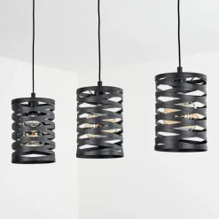 Lampes Industrielles-hofstein Suspension Bust Noir, 3 lumières