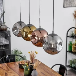 Lampes Dorées-hofstein Suspension Cabreiro Anthracite, 4 lumières