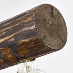 Luminaires Scandinaves-hofstein Suspension Canedo Bois foncé, Noir, 6 lumières