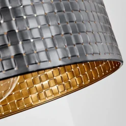 Lampes Dorées-hofstein Suspension Chabian Brun, Couleur bois, Noir, 1 lumière