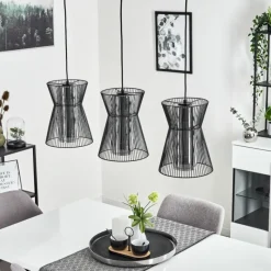 Suspension Verre Fumé-hofstein Suspension Chaca Noir, 3 lumières