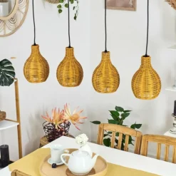 Luminaires Scandinaves-hofstein Suspension Chaniers Écru, 4 lumières