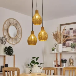 Luminaires Scandinaves-hofstein Suspension Chaniers Noir, 3 lumières