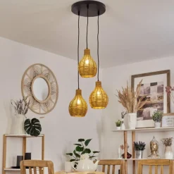 Luminaires Scandinaves-hofstein Suspension Chaniers Noir, 3 lumières