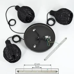 Luminaires Scandinaves-hofstein Suspension Chaniers Noir, 3 lumières