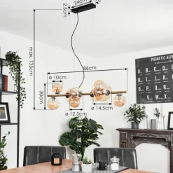 hofstein Suspension Chehalis LED Laiton, Noir, 9 lumières