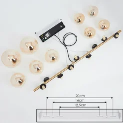 hofstein Suspension Chehalis LED Laiton, Noir, 9 lumières