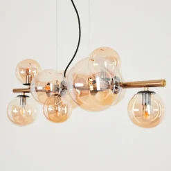 hofstein Suspension Chehalis LED Laiton, Noir, 9 lumières