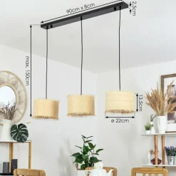 Luminaires Scandinaves-hofstein Suspension Chenevrey Écru, 3 lumières