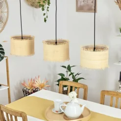 Luminaires Scandinaves-hofstein Suspension Chenevrey Écru, 3 lumières