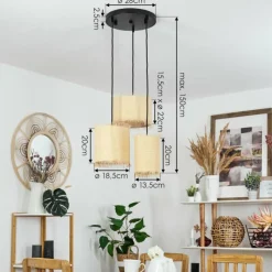 Luminaires Scandinaves-hofstein Suspension Chenevrey Noir, 3 lumières