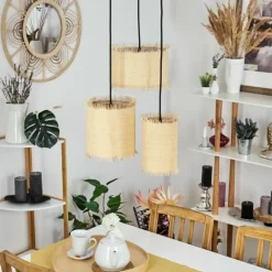 Luminaires Scandinaves-hofstein Suspension Chenevrey Noir, 3 lumières