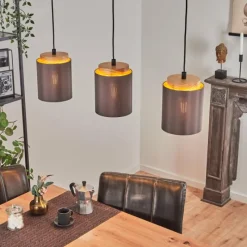 Lampes En Tissu-hofstein Suspension Chiuvi Écru, Noir, 3 lumières