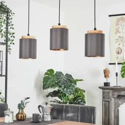 Lampes En Tissu-hofstein Suspension Chiuvi Écru, Noir, 3 lumières