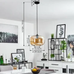 hofstein Suspension Collanco Noir, 1 lumière