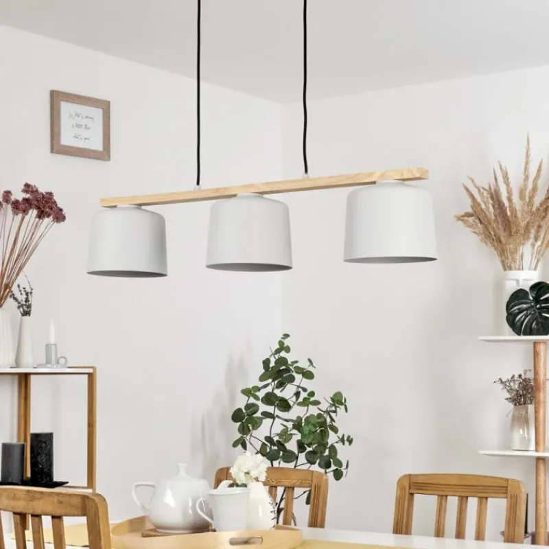 Luminaires Scandinaves-hofstein Suspension Combarbala Gris, Écru, 3 lumières