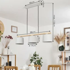 Luminaires Scandinaves-hofstein Suspension Combarbala Gris, Écru, 3 lumières