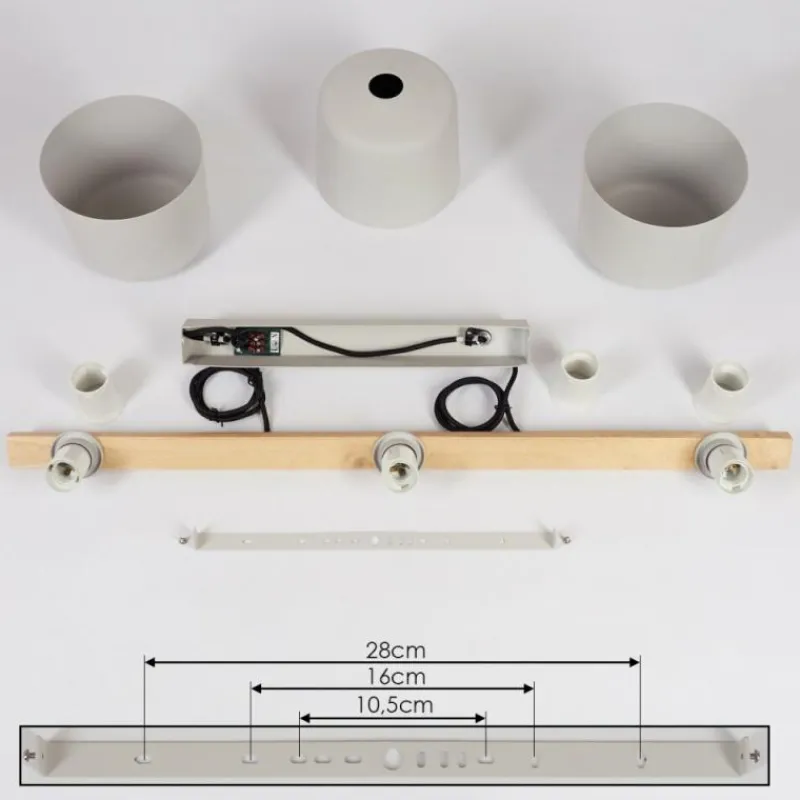 Luminaires Scandinaves-hofstein Suspension Combarbala Gris, Écru, 3 lumières