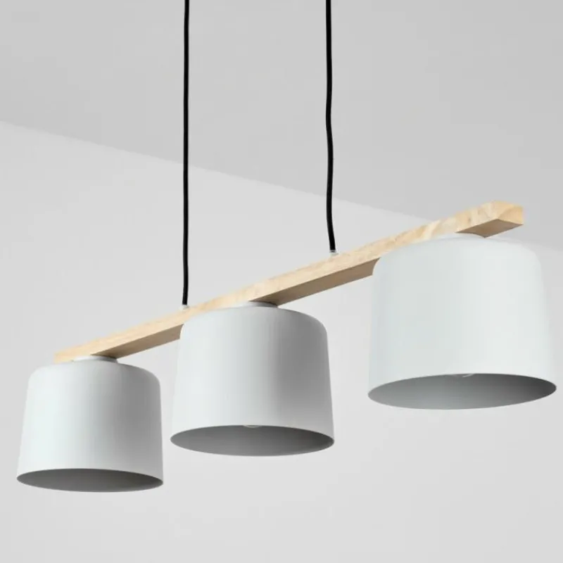 Luminaires Scandinaves-hofstein Suspension Combarbala Gris, Écru, 3 lumières