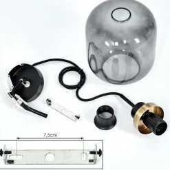 Suspension Verre Fumé-hofstein Suspension Curveira Bronze, Noir, 1 lumière