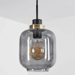 Suspension Verre Fumé-hofstein Suspension Curveira Bronze, Noir, 1 lumière