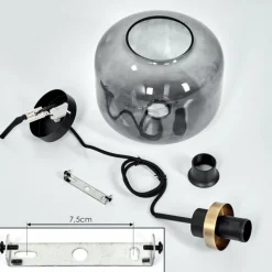 Suspension Verre Fumé-hofstein Suspension Curveira Bronze, Noir, 1 lumière